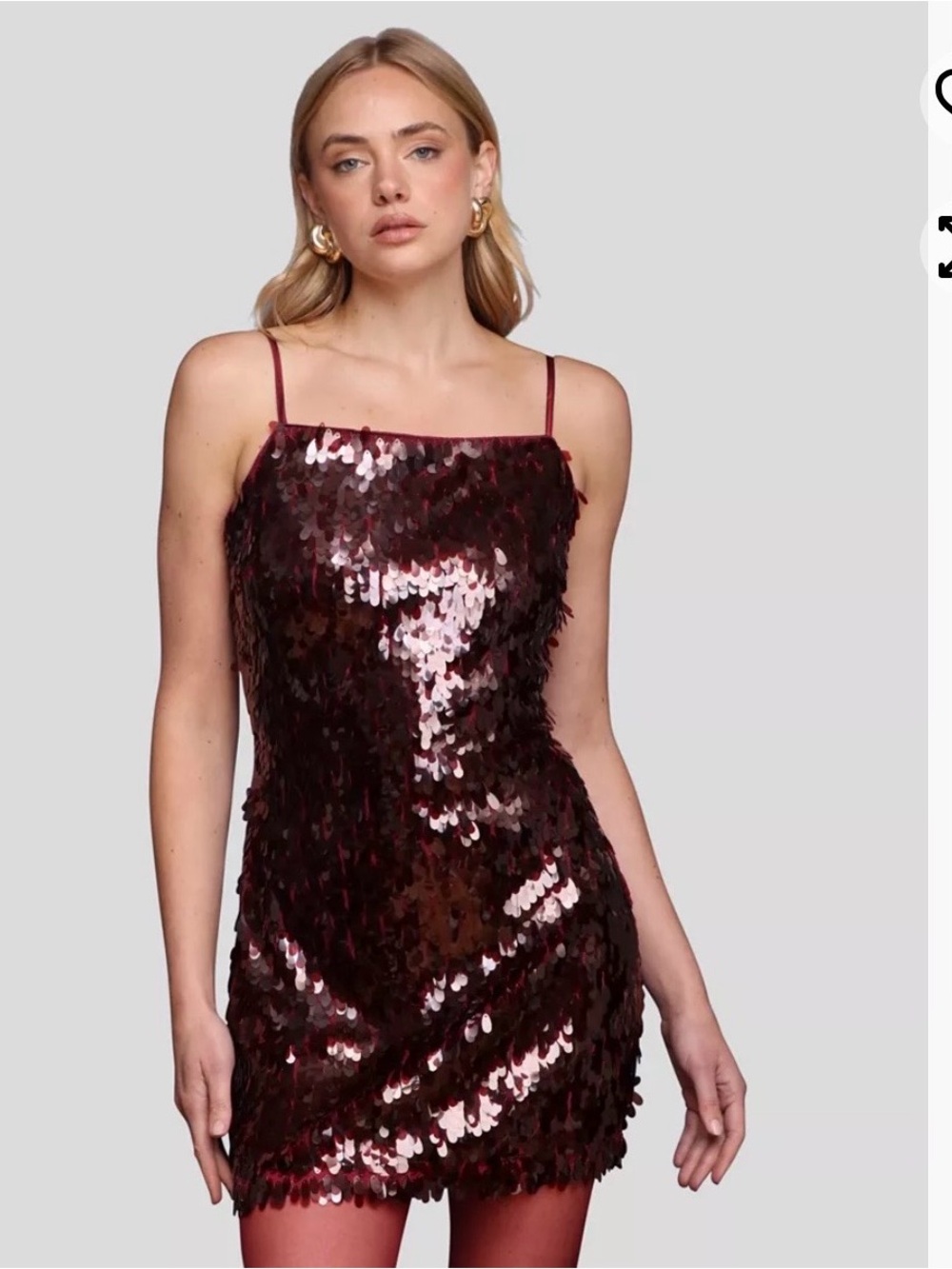 wild fable Sequined Cowl Mini Dress - Burgundy
